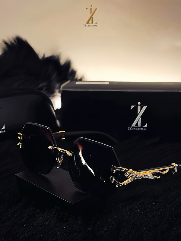 Bold &Elegance : Luxury Frameless Eyewear with Leopard Accent