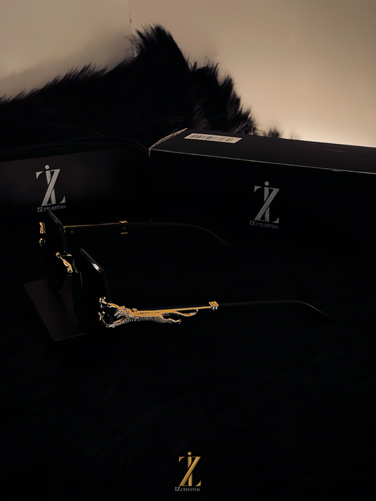 Bold &Elegance : Luxury Frameless Eyewear with Leopard Accent